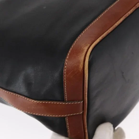 Authentic CELINE Shoulder Bag Leather Black Gold - Picture 4 of 16